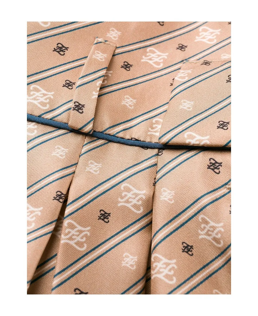 High-Waisted Karligraphy Motif Printed Trousers