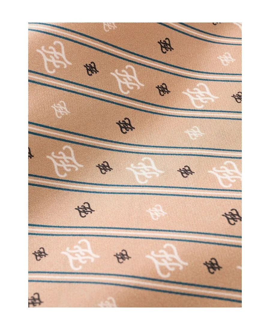 High-Waisted Karligraphy Motif Printed Trousers