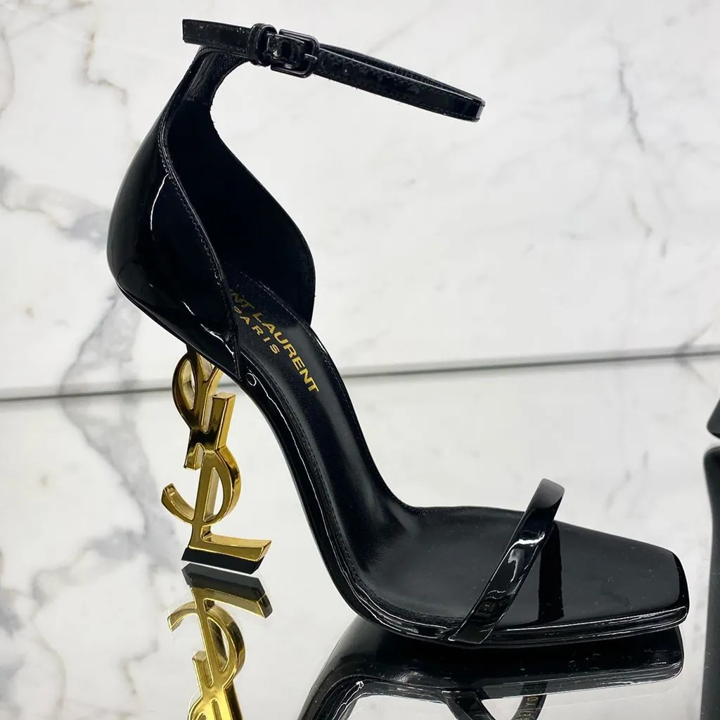 Saint Laurent Opyum Logo Plaque Sandals