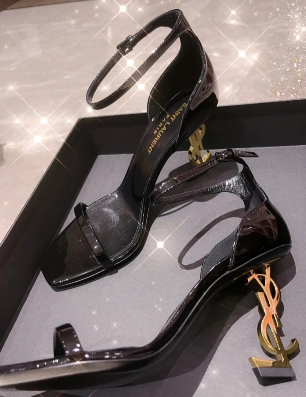 Saint Laurent Opyum Logo Plaque Sandals