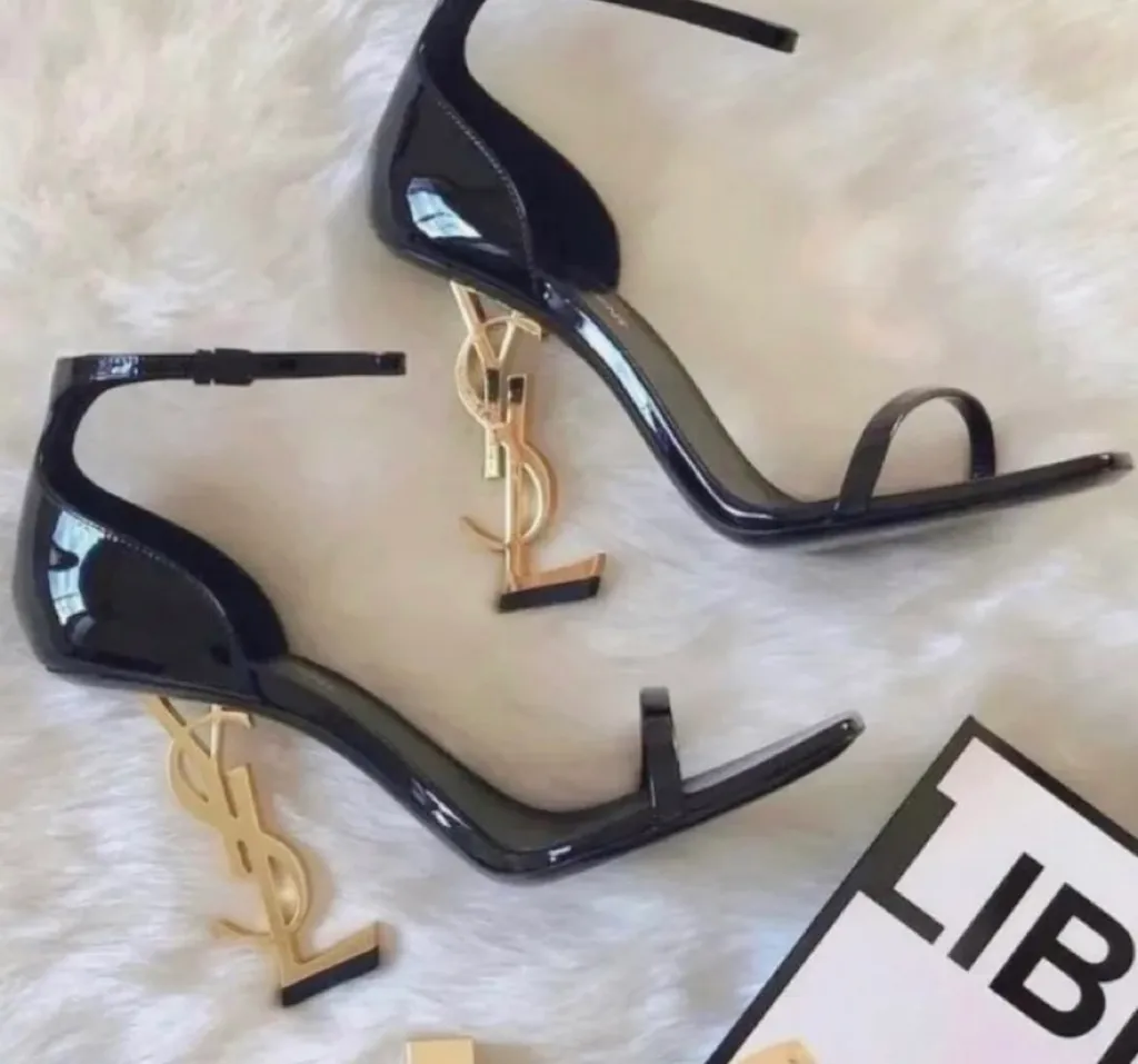 Saint Laurent Opyum Logo Plaque Sandals