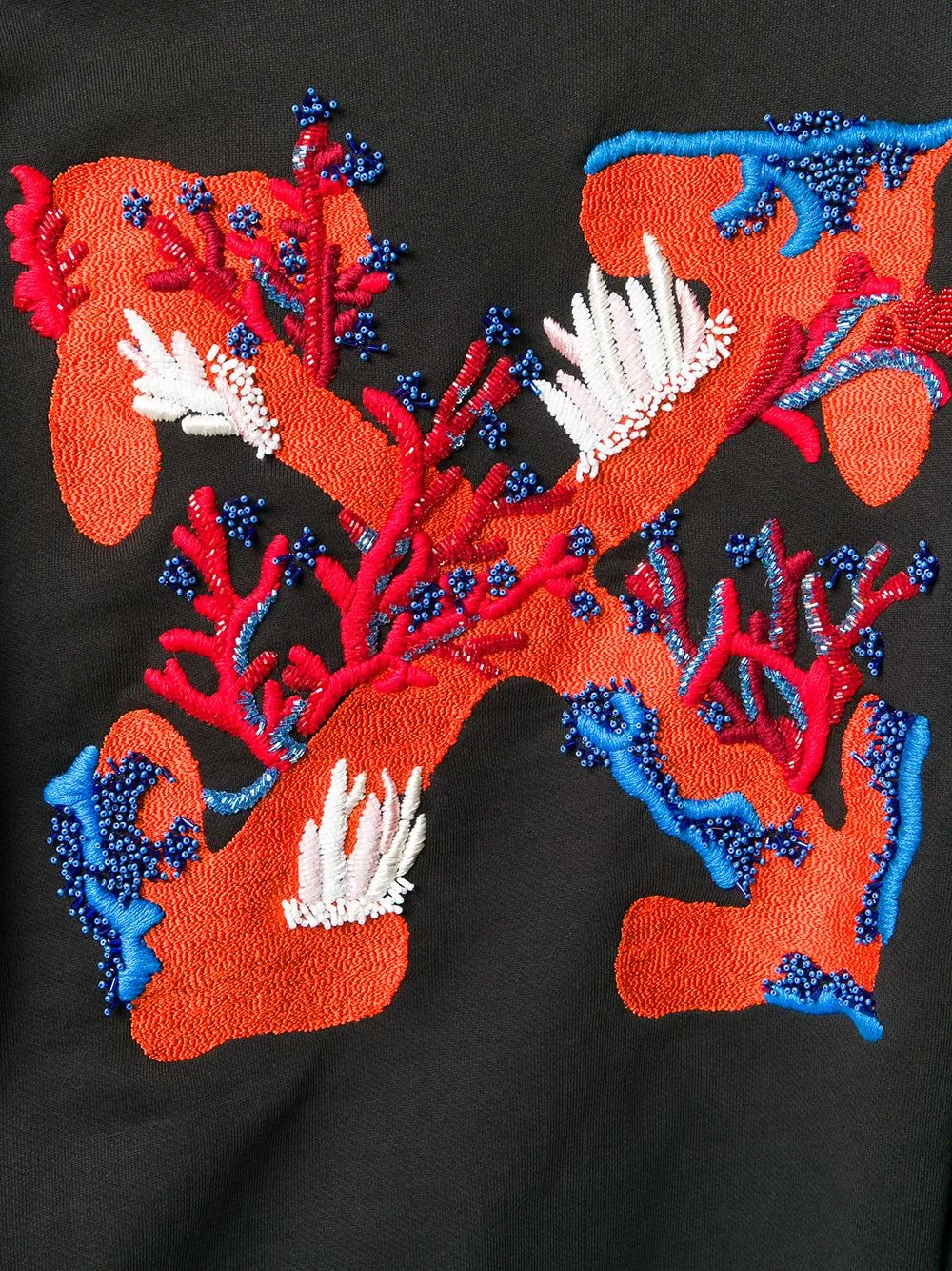 Coral-Embroidered Oversized Jumper