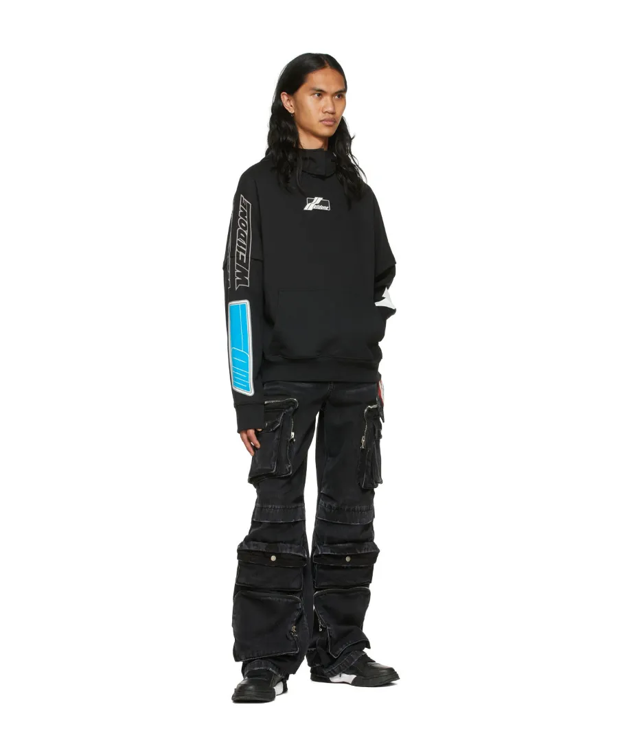 We11Done Logo Printed Straight Hem Hoodie
