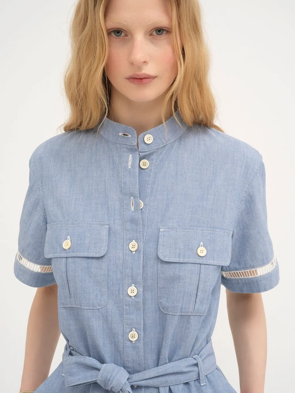 Button-Down Short-Sleeved Jumpsuit