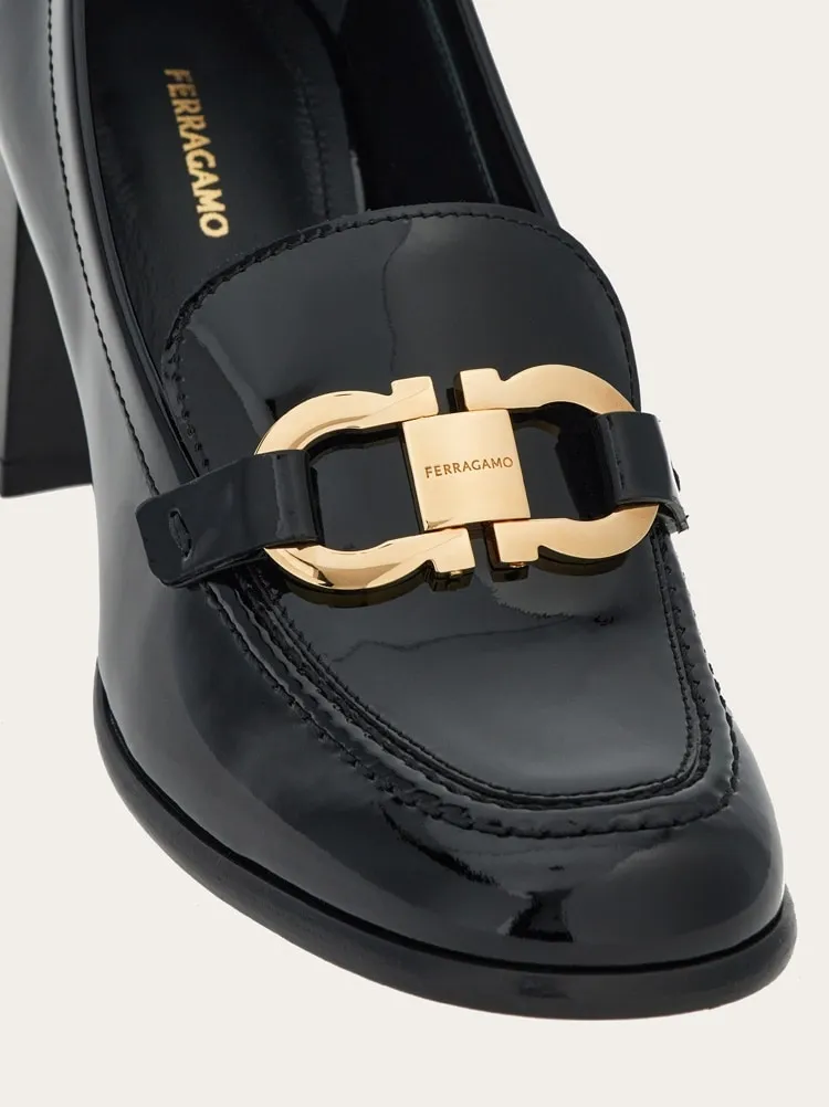 Gancini Decorative High-Heeled Loafers