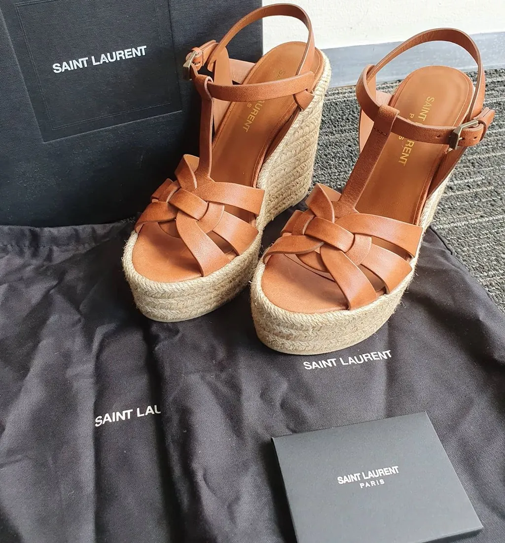 Saint Laurent Tribute Wedge Espadrilles