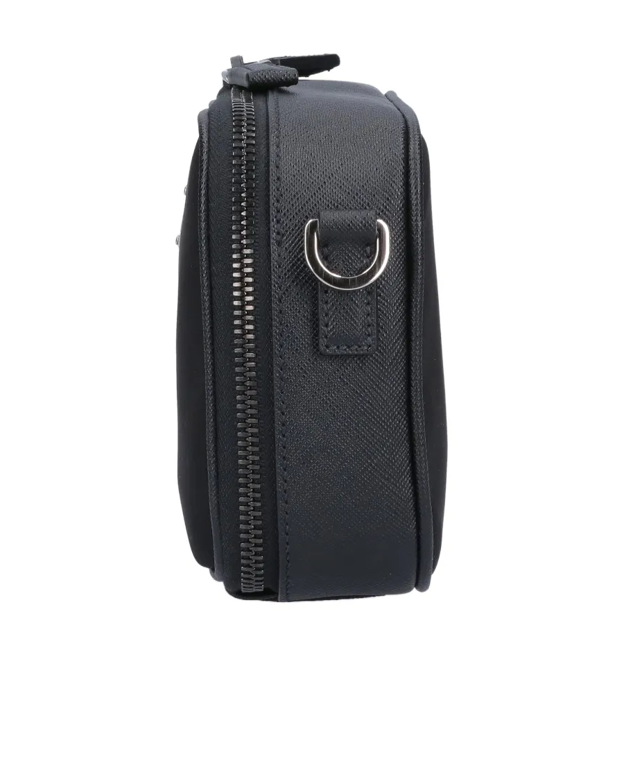 Prada Logo Plaque Brique Zipped Messenger Bag
