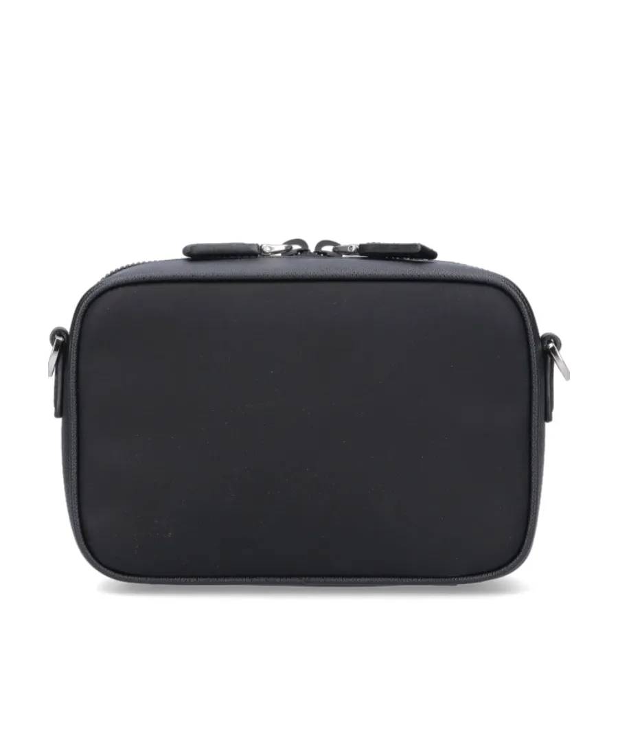 Prada Logo Plaque Brique Zipped Messenger Bag