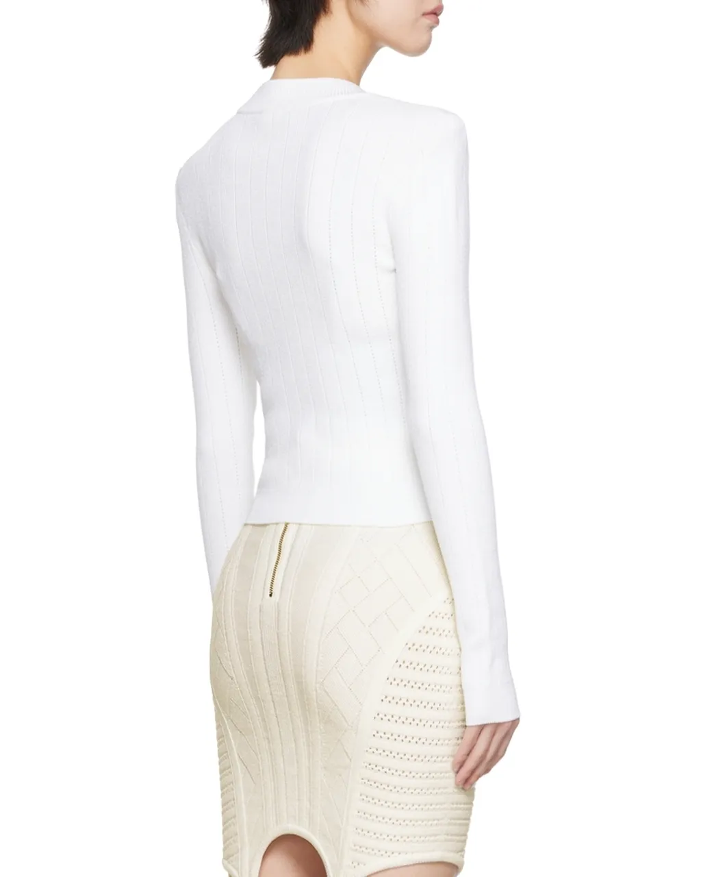 Balmain Button Embellished Ribbed Cardigan