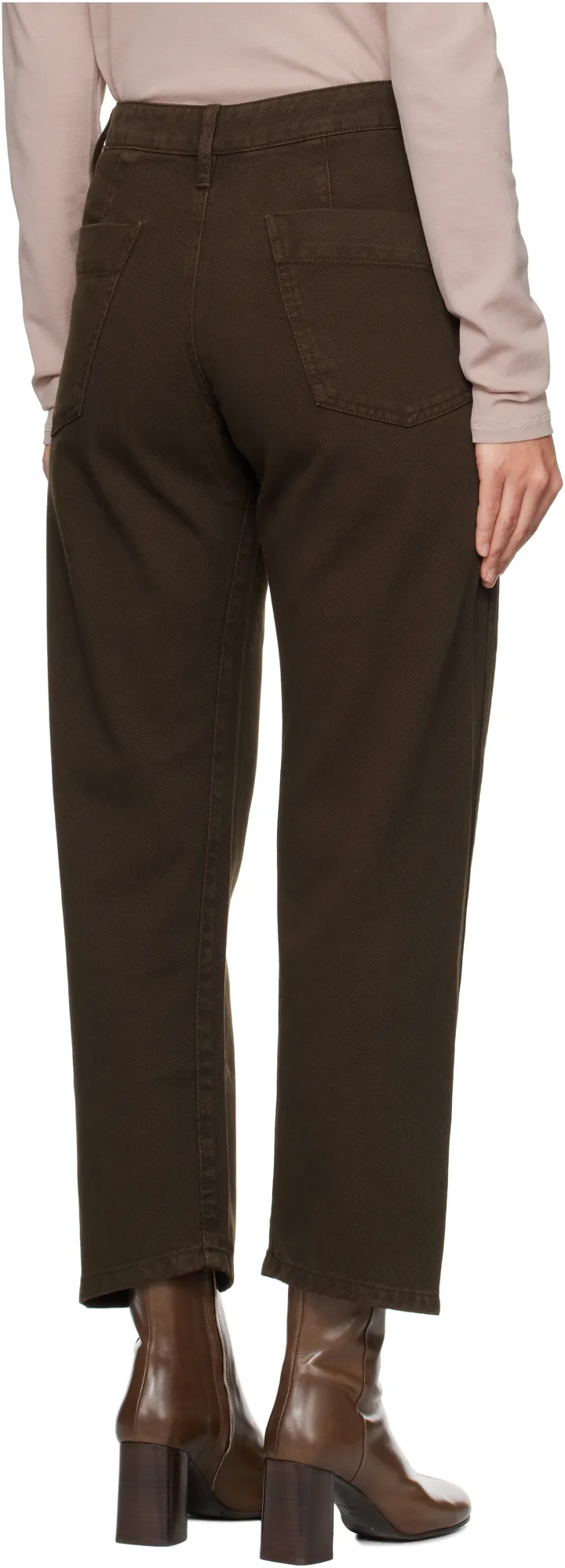 Lemaire High-Waist Straight-Leg Cropped Trousers