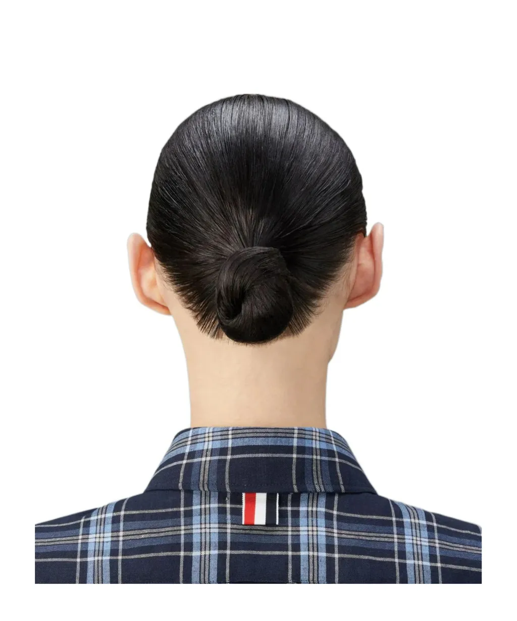 Plaid-Check Pleated Shirtdress