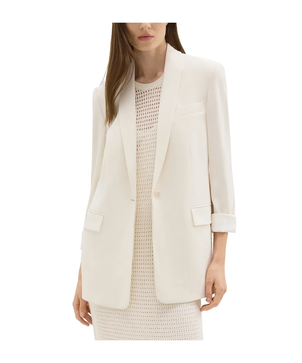 Crepe Single-Breasted Blazer