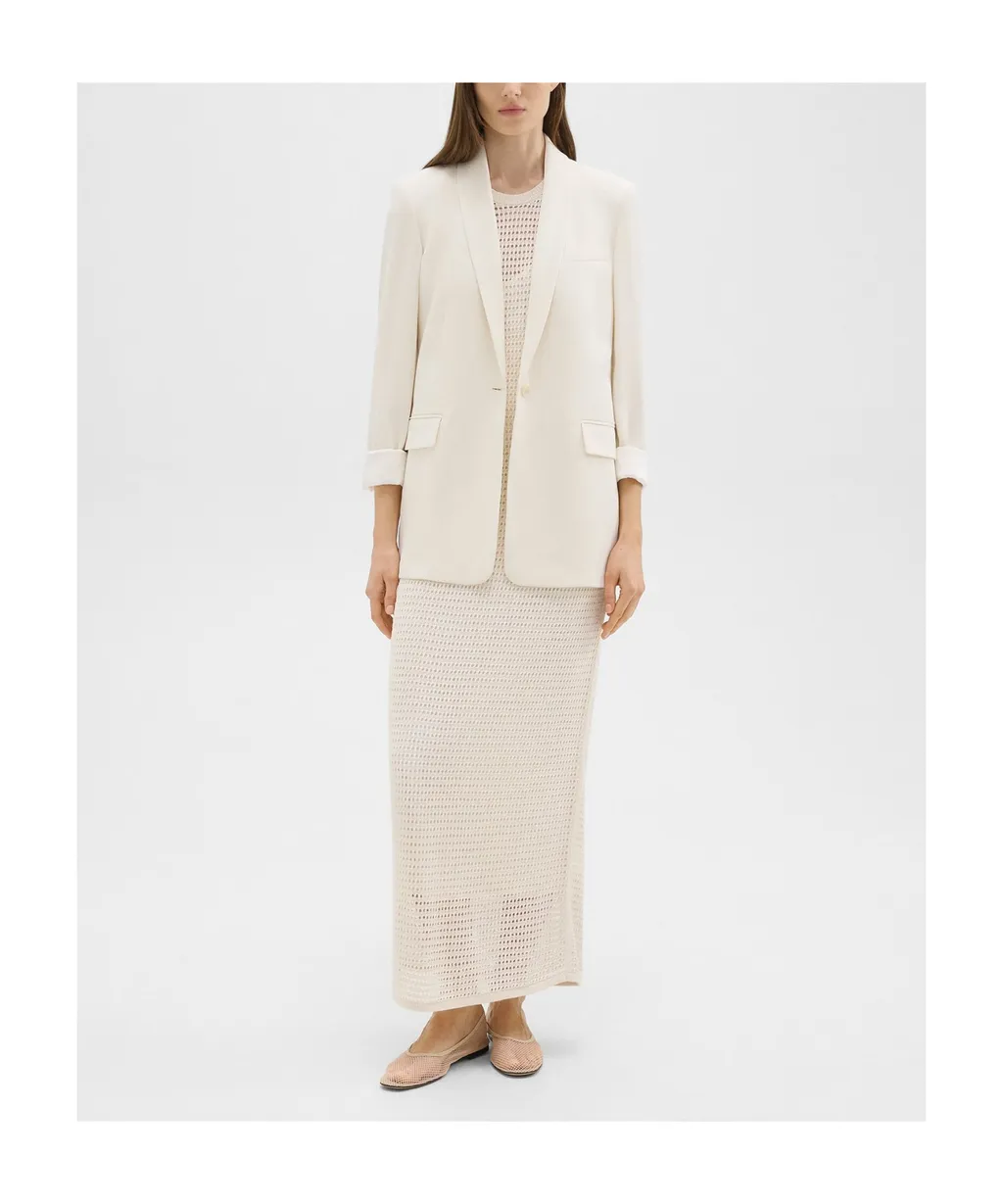 Crepe Single-Breasted Blazer
