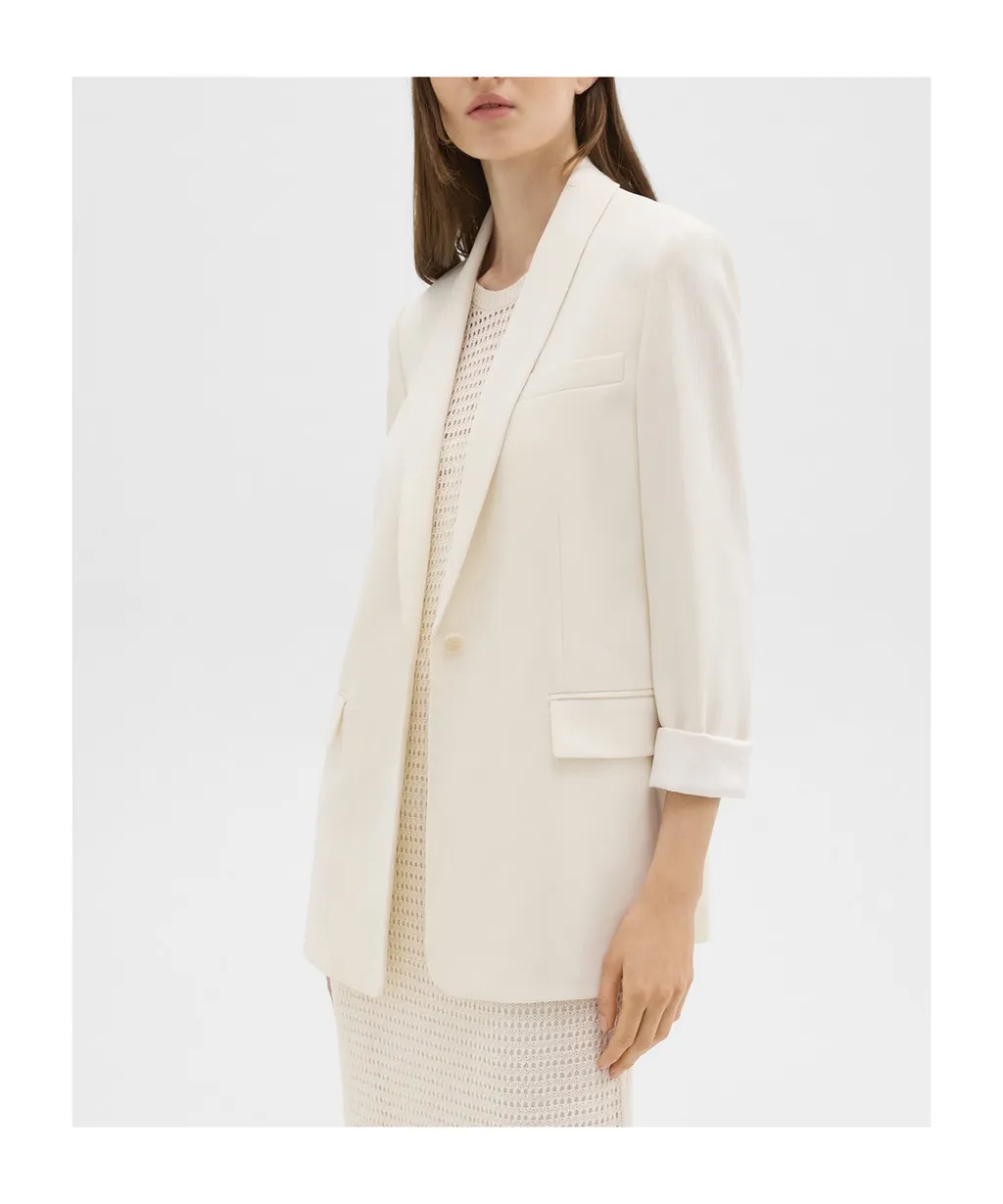 Crepe Single-Breasted Blazer