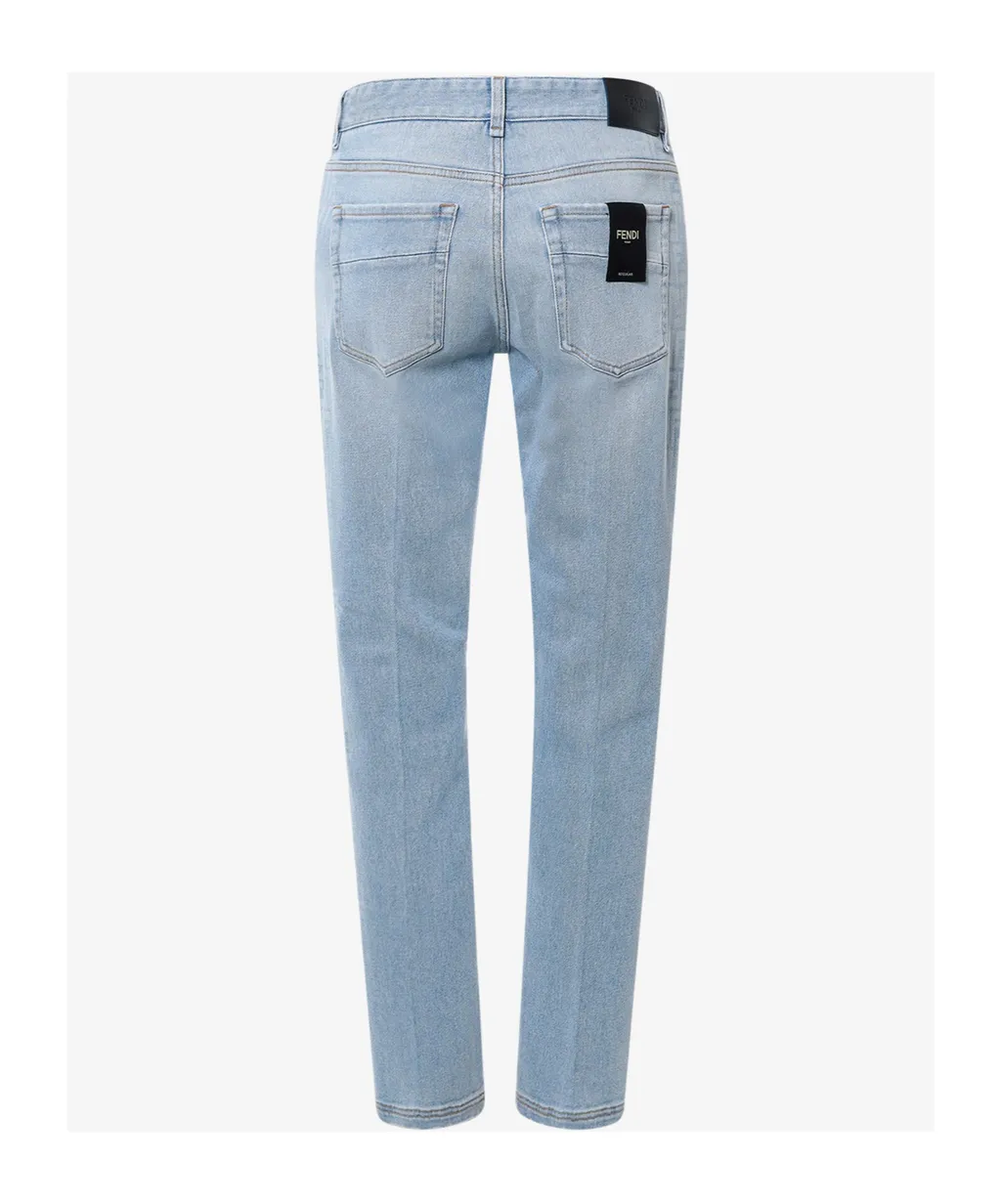 Fendi Logo Patch Tapered Jeans
