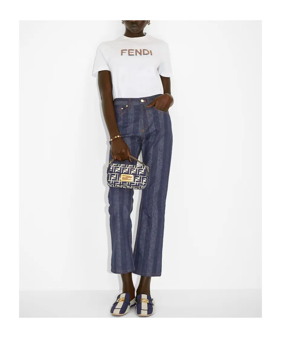 Fendi Logo Detailed Crewneck T-Shirt