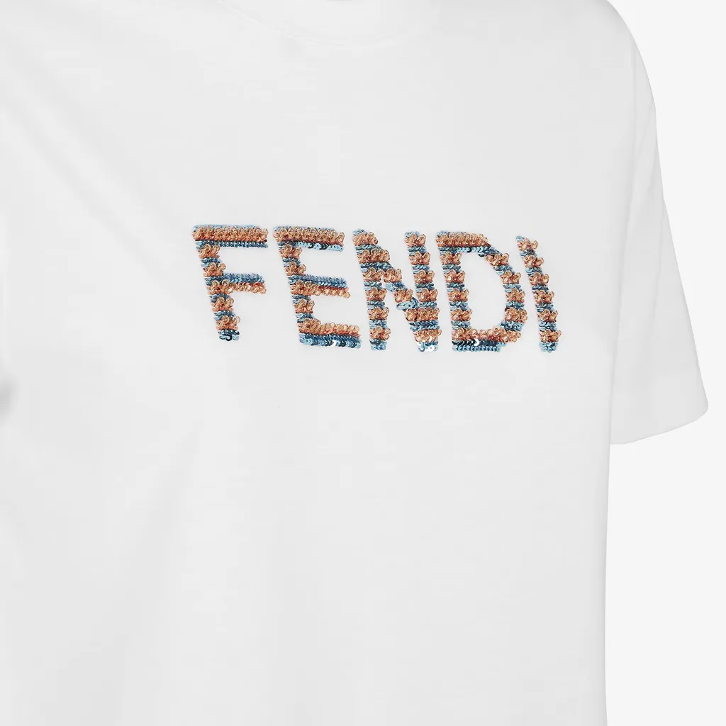 Fendi Logo Detailed Crewneck T-Shirt
