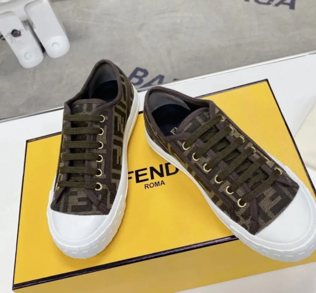Fendi Domino Ff Motif Jacquard Low-Top Sneakers