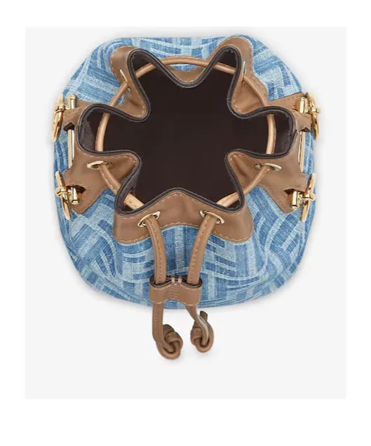 Fendi Mon Tresor Ff Denim Mini Bucket Bag