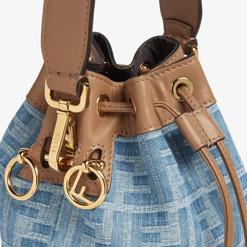 Fendi Mon Tresor Ff Denim Mini Bucket Bag