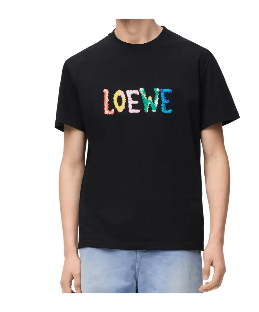 Loewe Logo Embroidered Crewneck T-Shirt