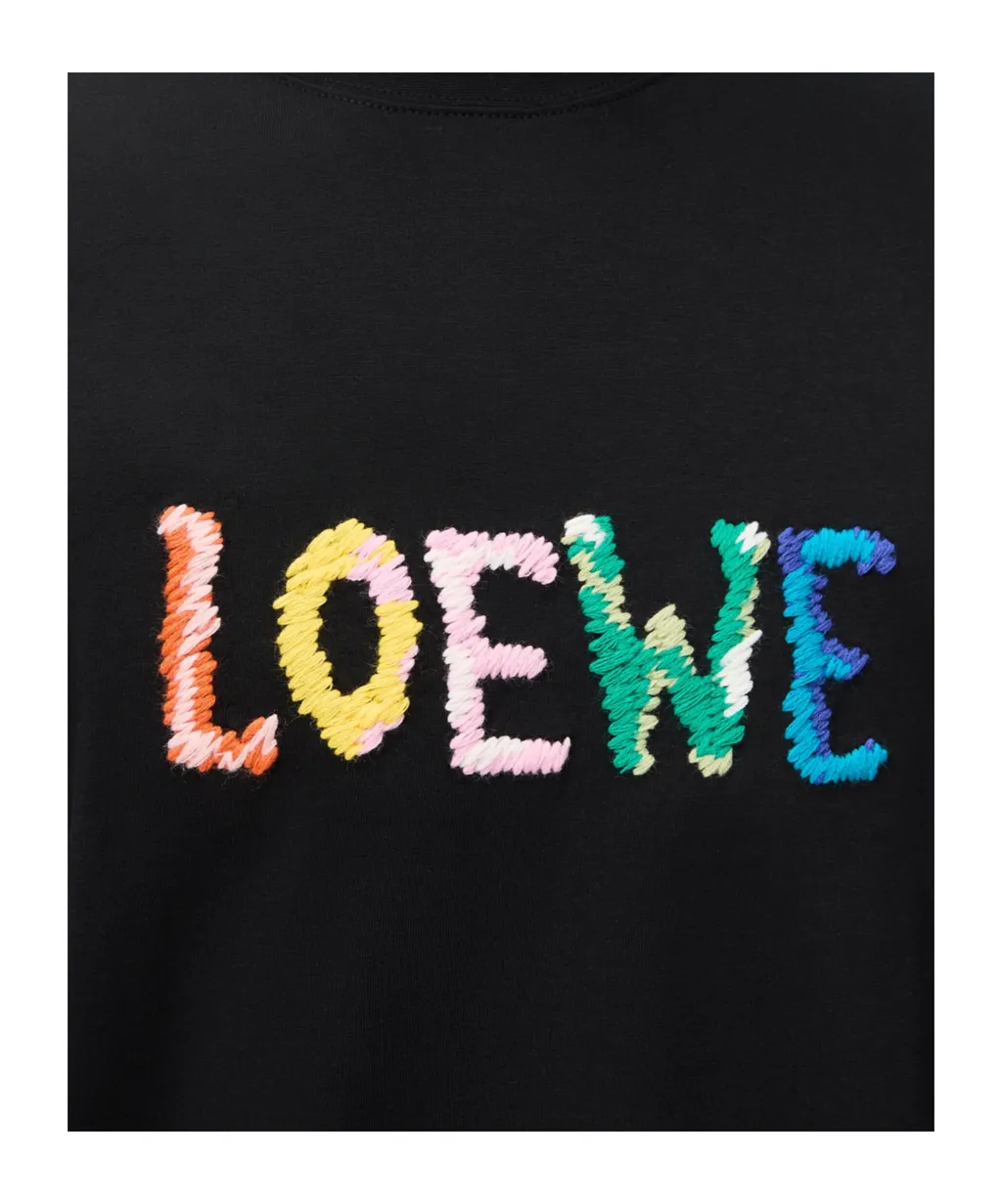 Loewe Logo Embroidered Crewneck T-Shirt