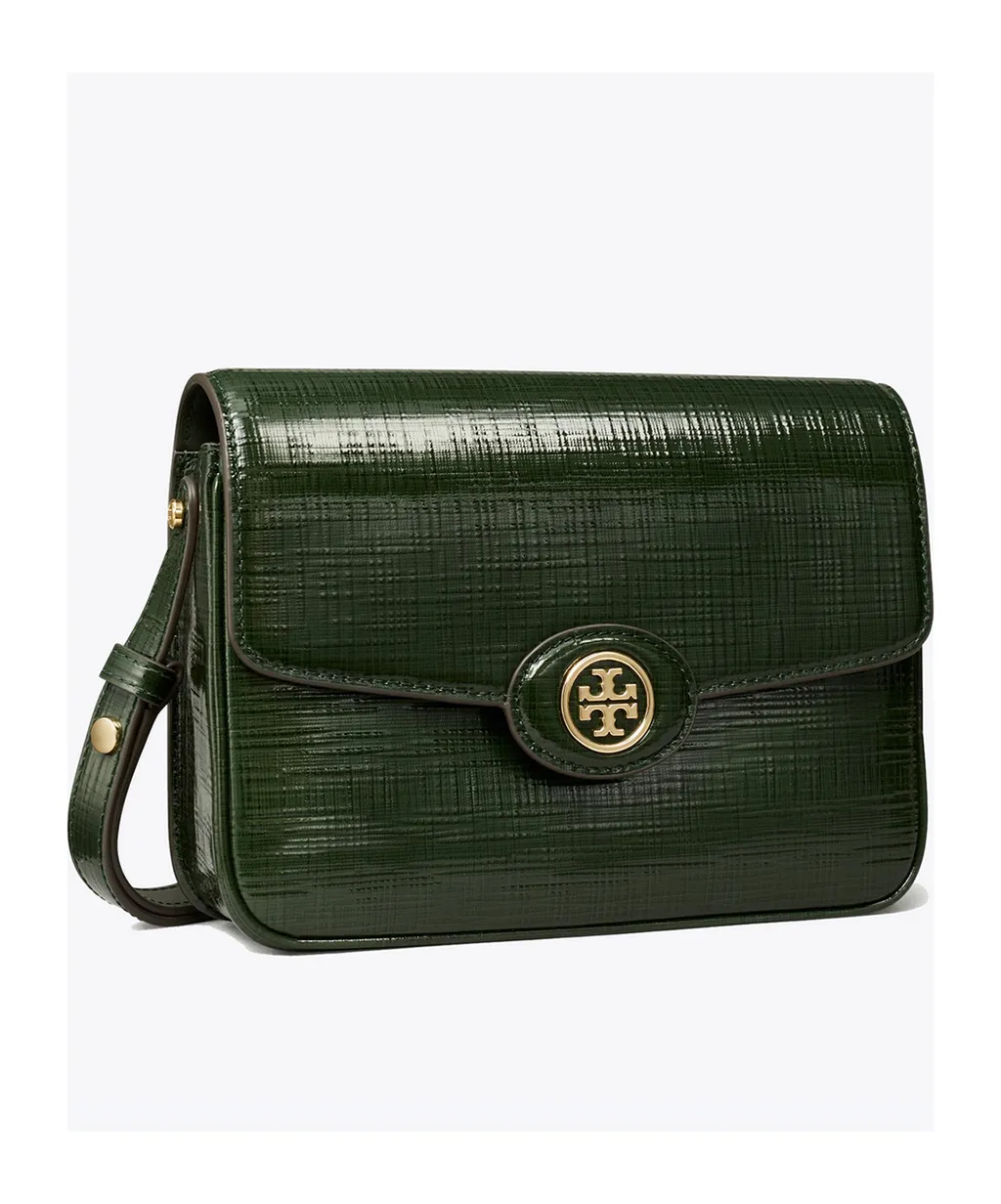 Tory Burch Robinson Crosshatched Convertible Shoulder Bag
