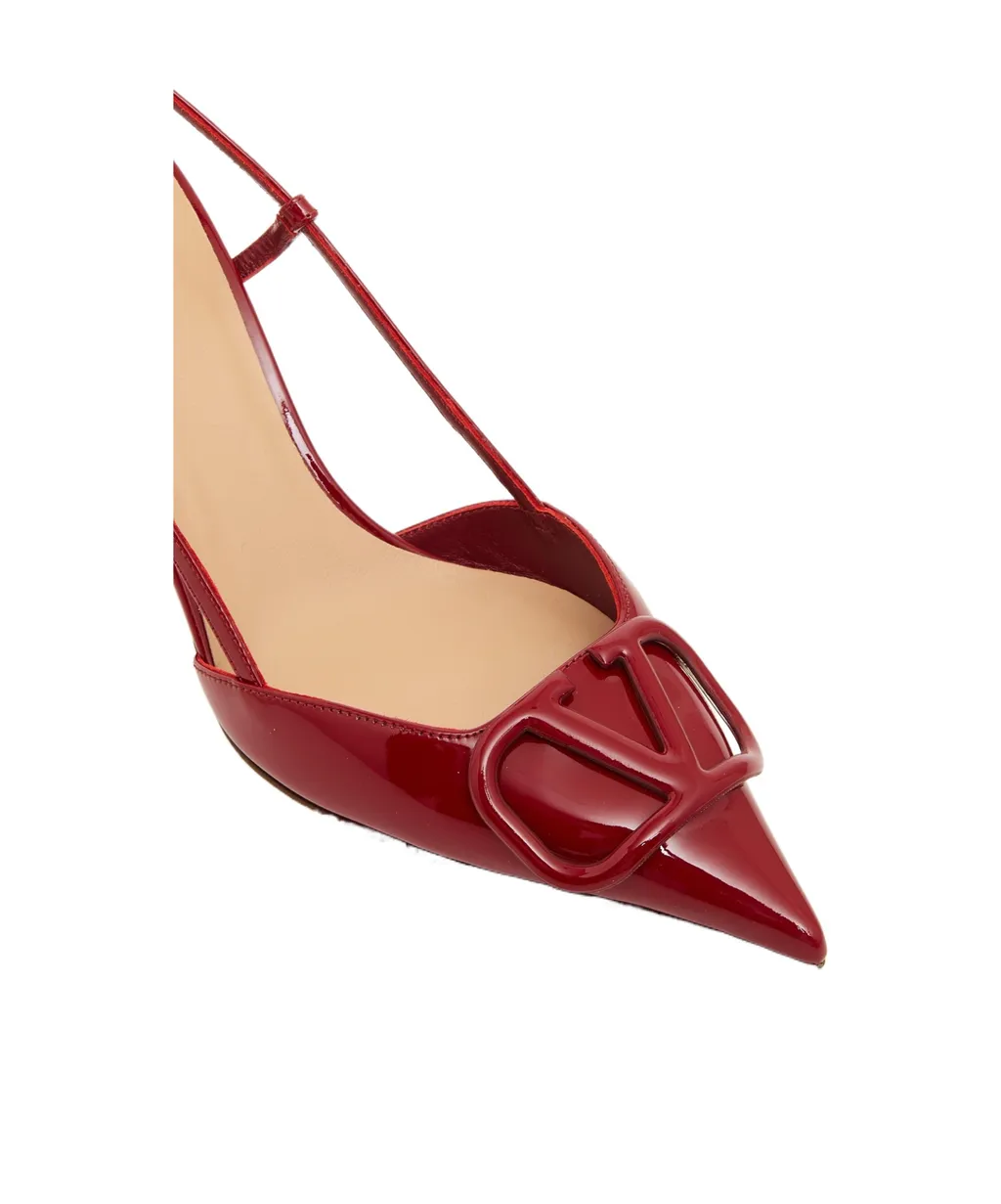Vlogo Signature Patent Leather Slingback Pump 80Mm