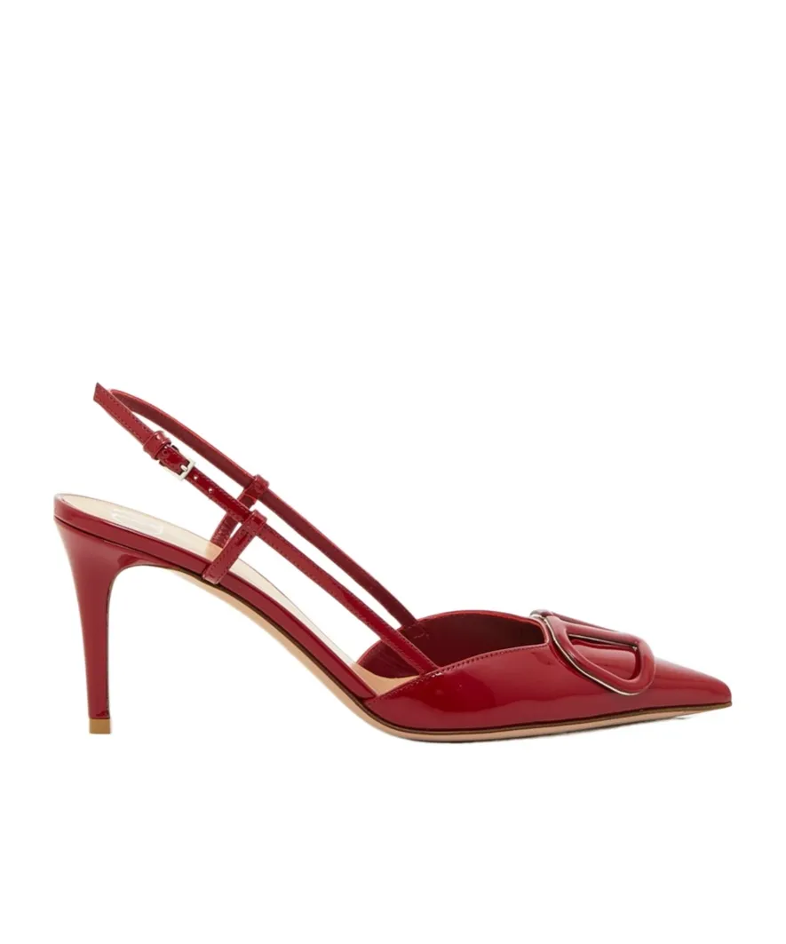 Vlogo Signature Patent Leather Slingback Pump 80Mm
