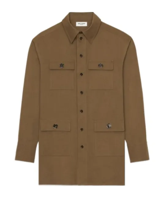 Saint Laurent Belted Buttoned Coat