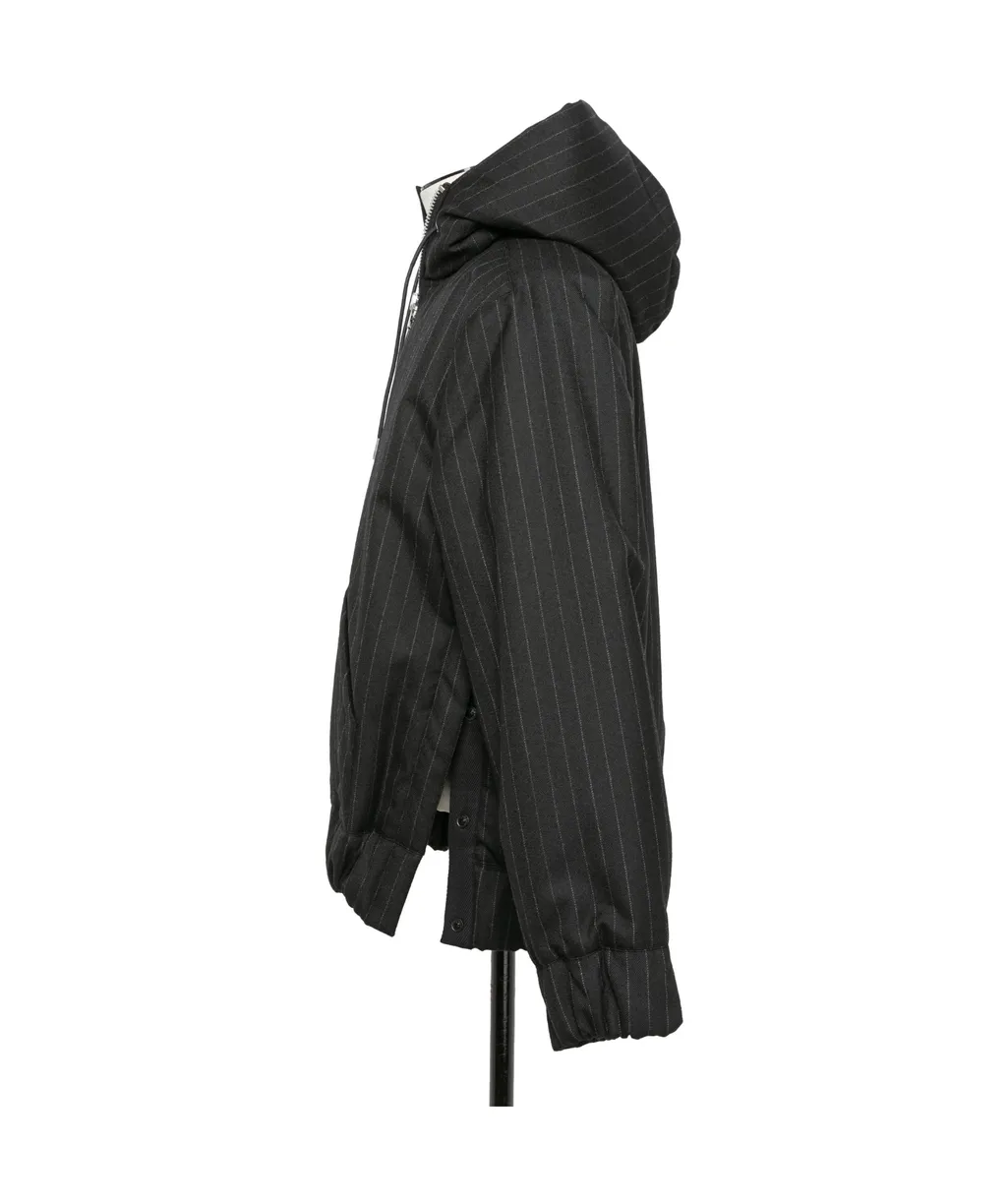 Hoodie Sacai Pinstriped Zip-Up Hooded Jacket