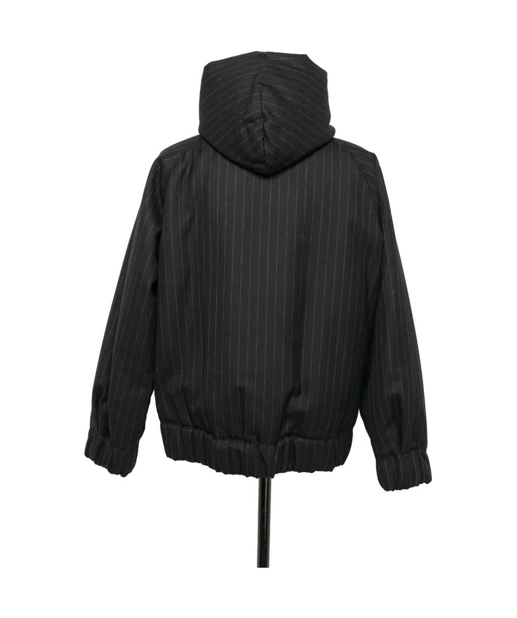Hoodie Sacai Pinstriped Zip-Up Hooded Jacket