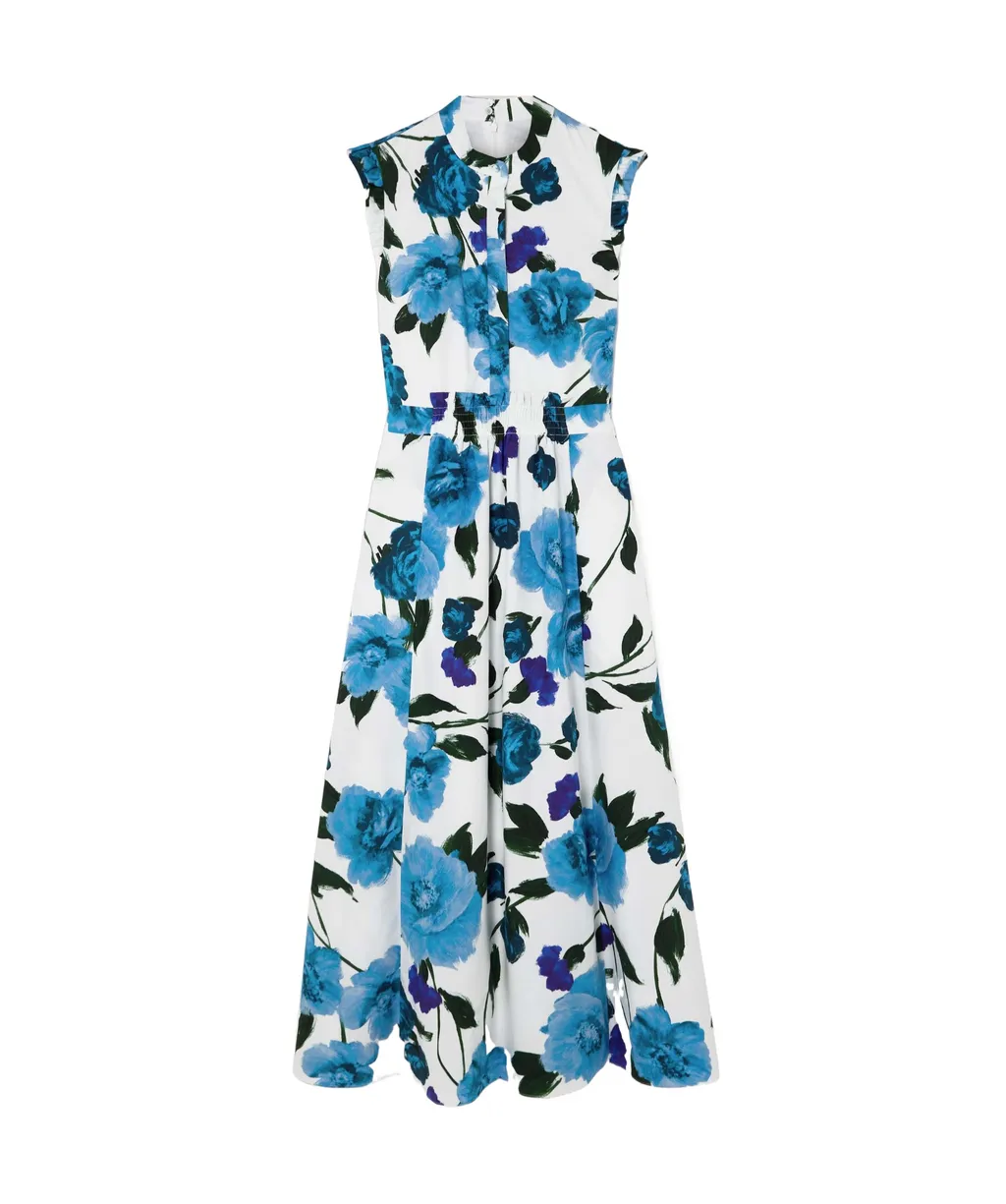 Floral-Print Cotton Midi Dress