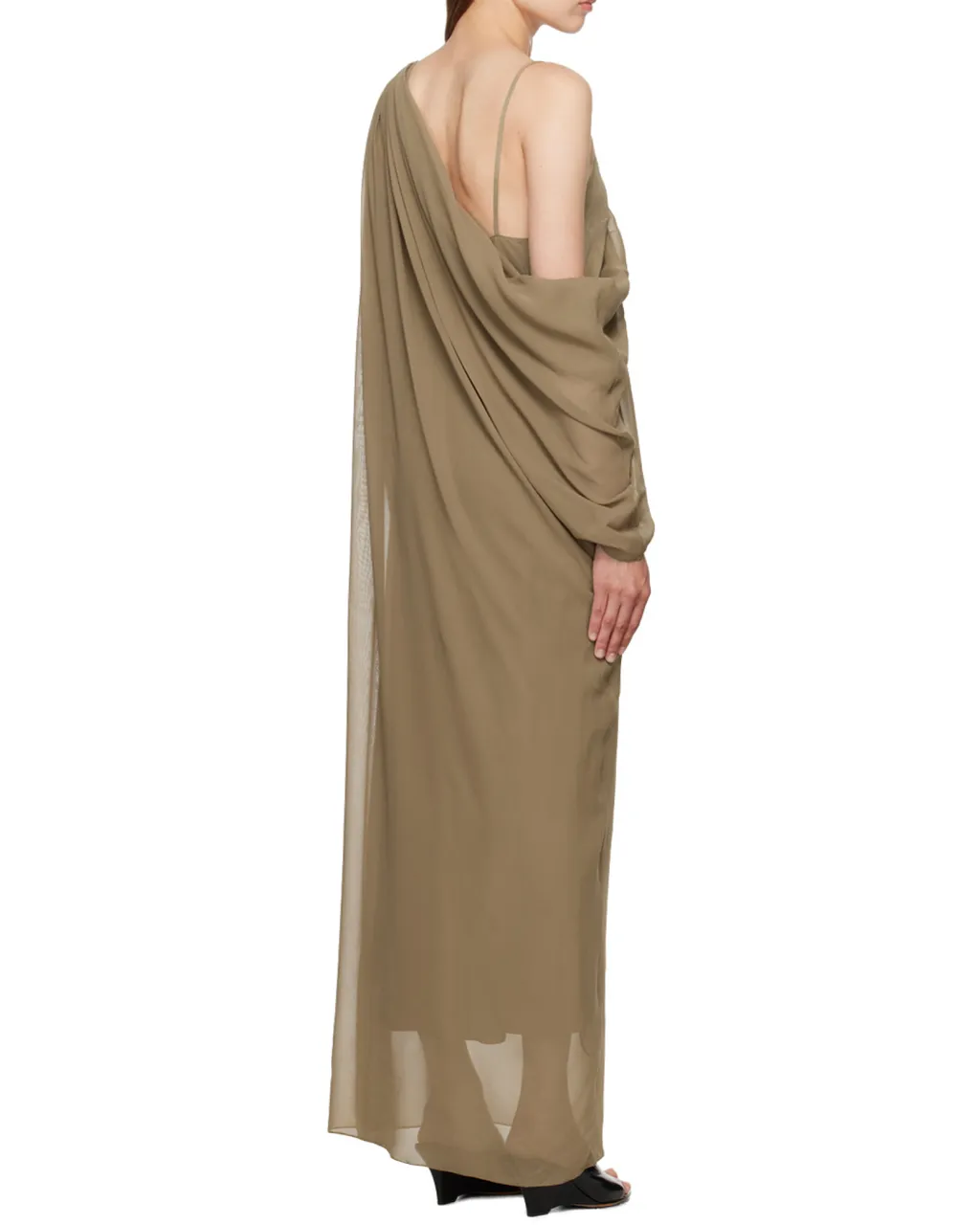 Khaite Taj Asymmetric Chiffon Maxi Dress