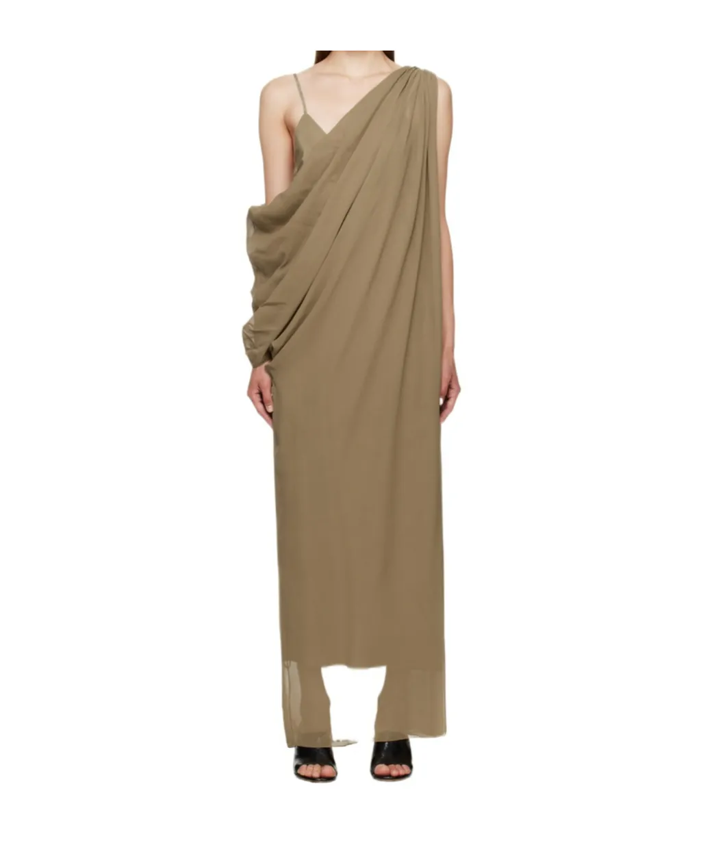 Khaite Taj Asymmetric Chiffon Maxi Dress