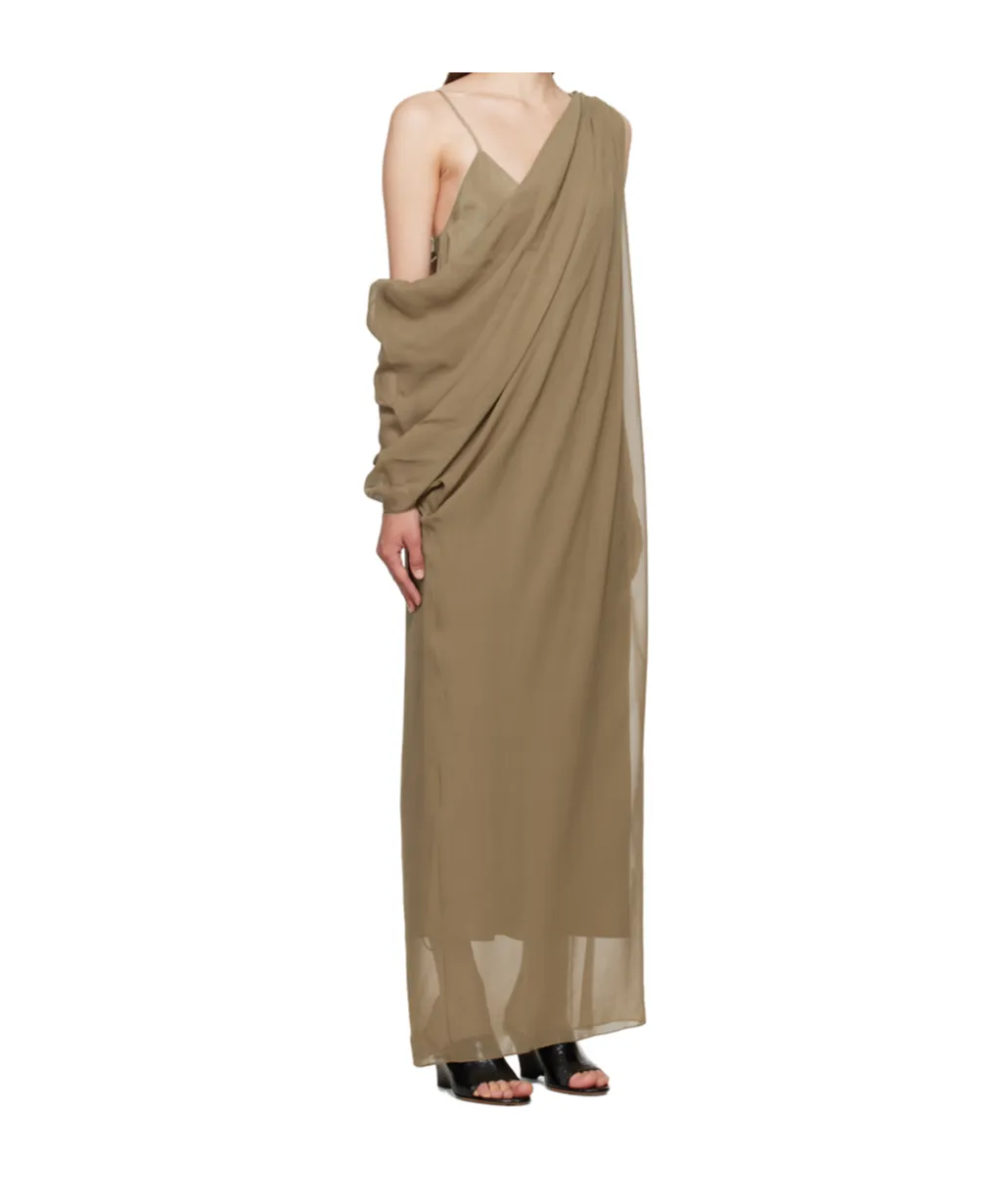 Khaite Taj Asymmetric Chiffon Maxi Dress