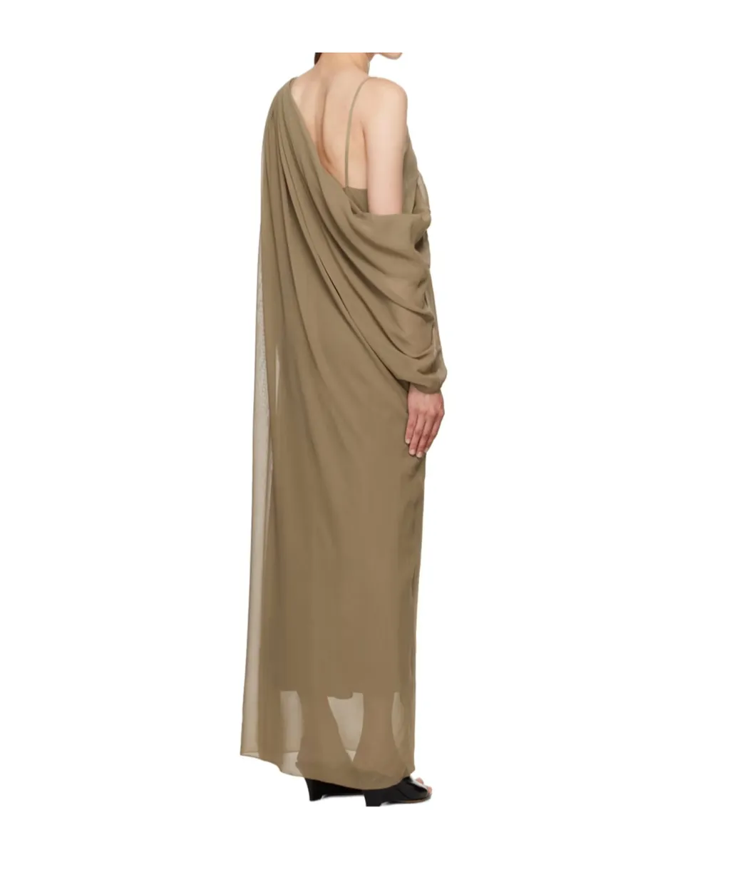 Khaite Taj Asymmetric Chiffon Maxi Dress