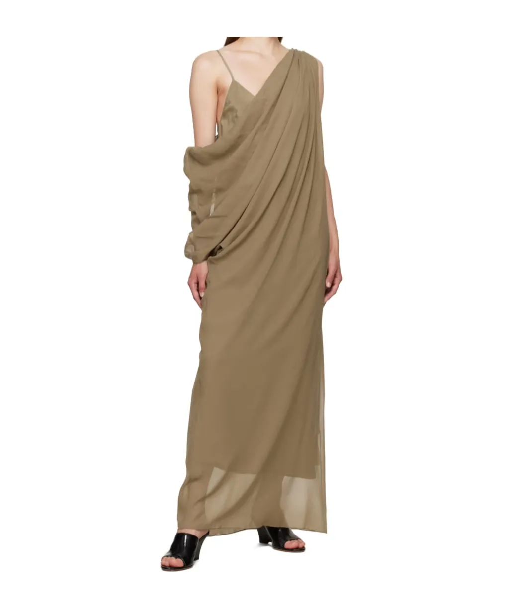 Khaite Taj Asymmetric Chiffon Maxi Dress