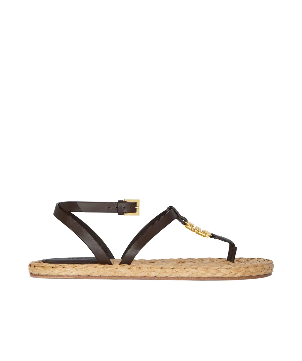Givenchy 4G Plaque Raffia Sandals