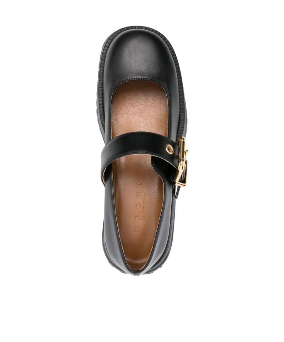 Marni Buckle Detailed Platform Mary Janes