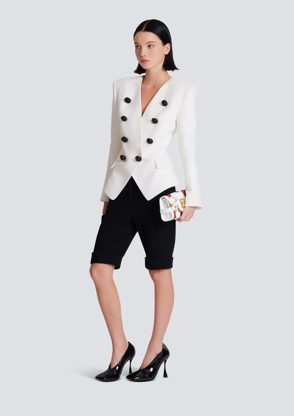 8-Button Double Crepe Jacket