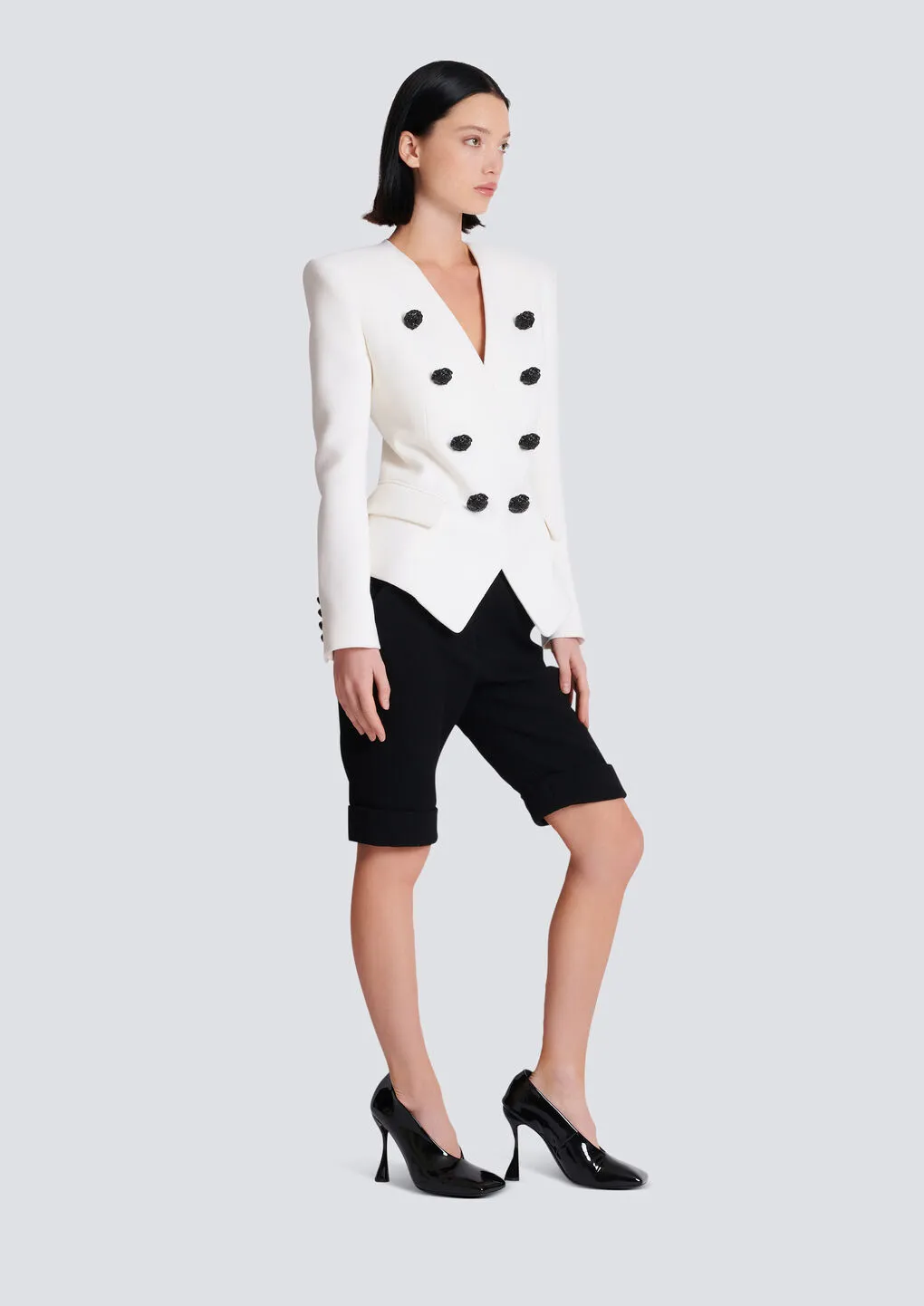 8-Button Double Crepe Jacket