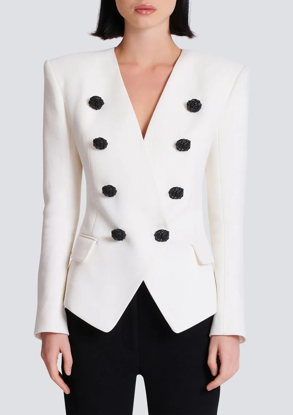 8-Button Double Crepe Jacket