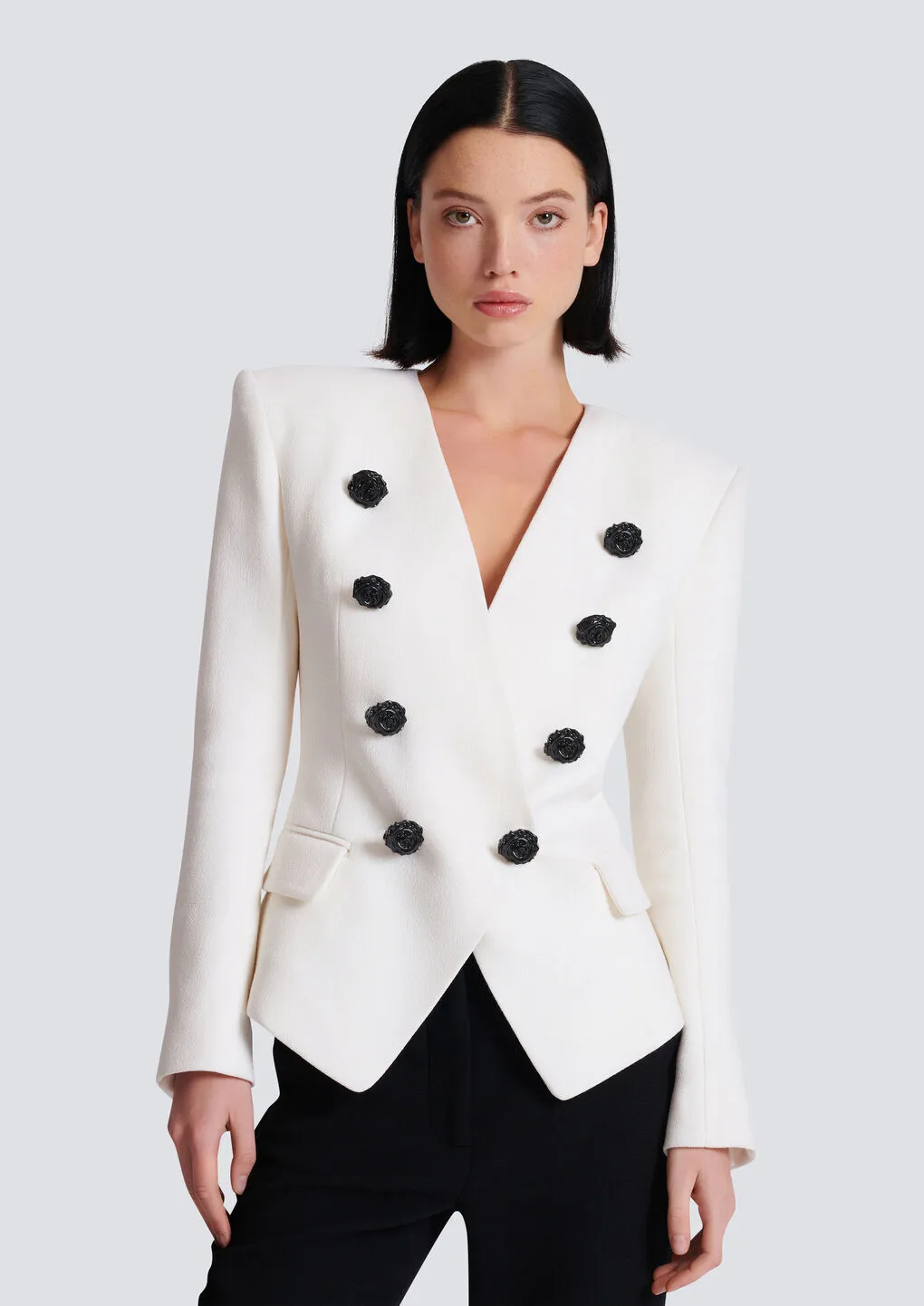 8-Button Double Crepe Jacket