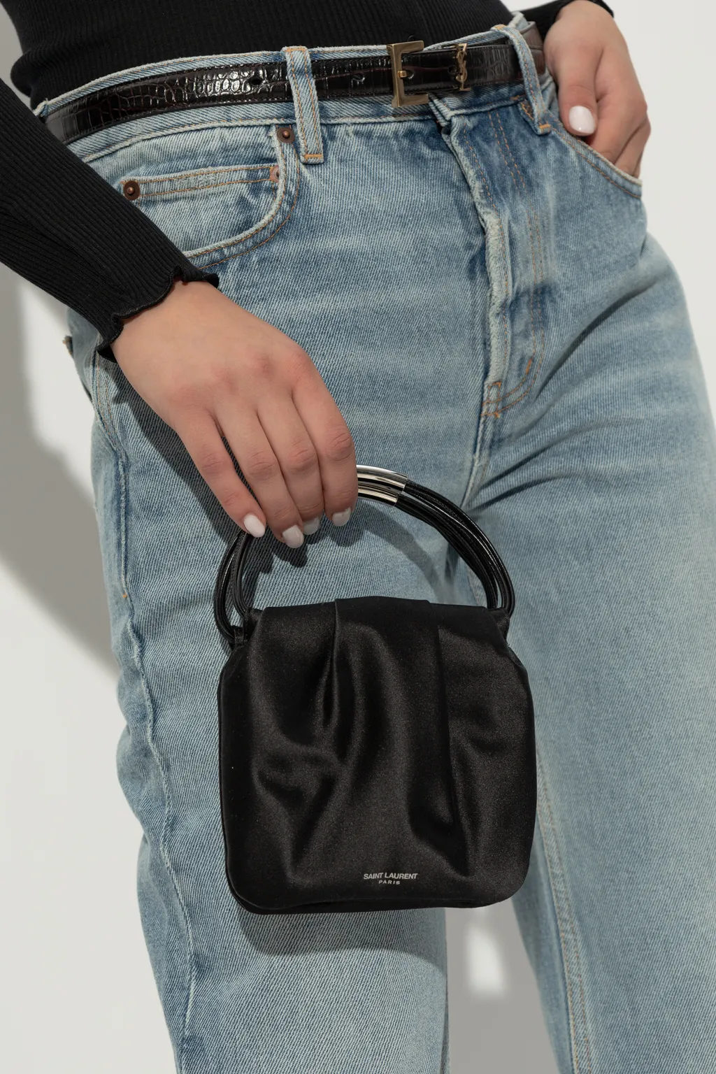 Saint Laurent Logo Detailed Top Handle Bag