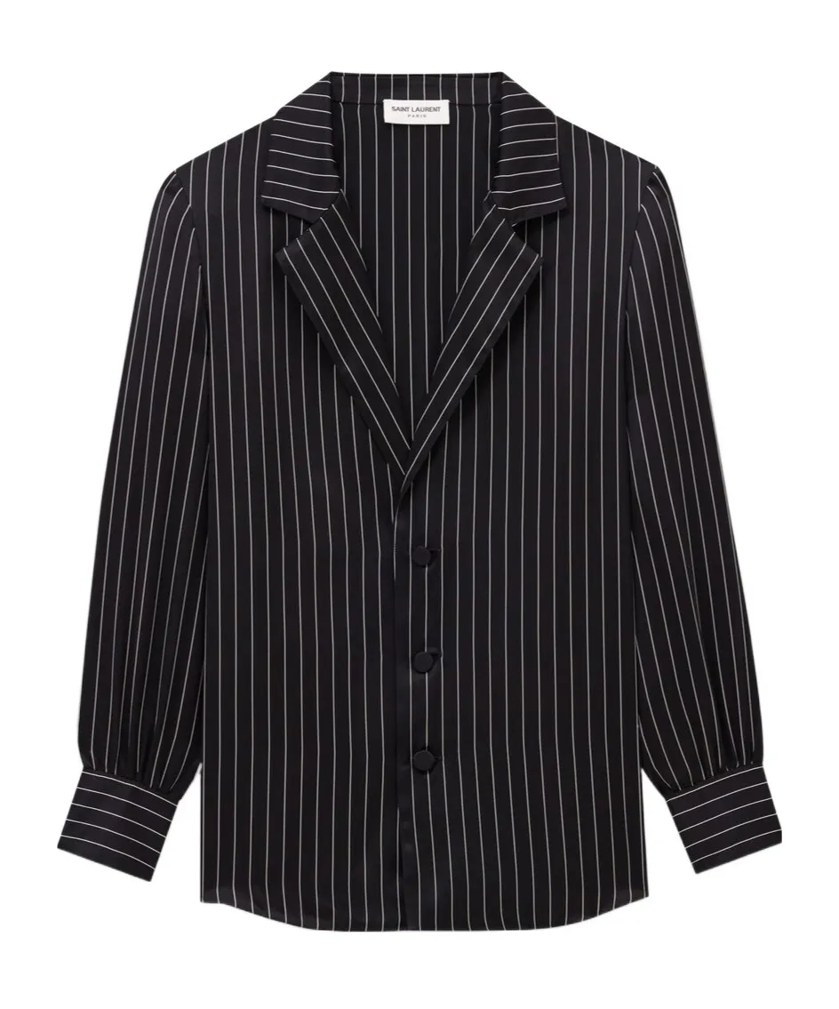 Saint Laurent Striped Single-Breasted Pajama Shirt