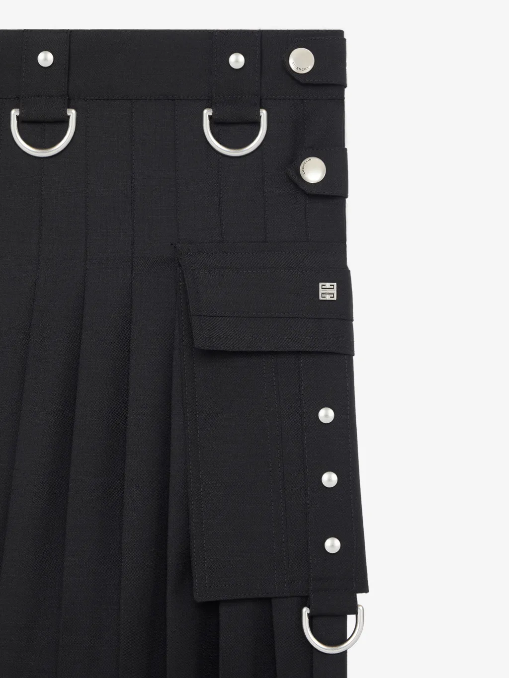 Givenchy High-Waisted Pleated Kilt Skirt