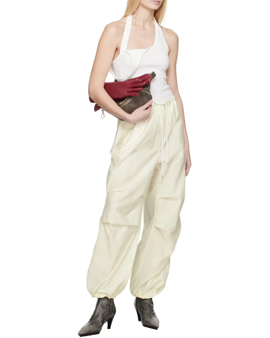 Drawstring Wide-Leg Trousers
