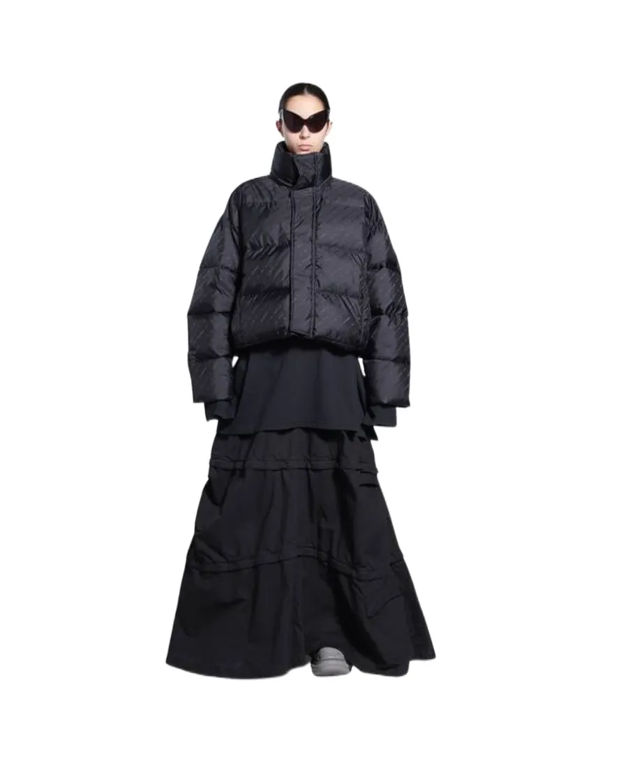 Piumino Allover Logo Bb Puffer Da Donna In Nero