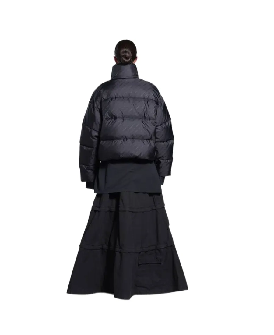 Piumino Allover Logo Bb Puffer Da Donna In Nero